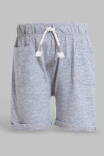 تنزيل الصورة على معرض الصور، Redtag-Grey-And-Navy-Solid-Active-Short-2-Pack-Active-Shorts-Infant-Boys-3 to 24 Months
