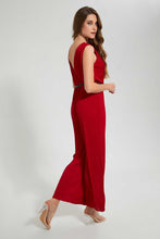 تنزيل الصورة على معرض الصور، Redtag-Red-Sleeveless-Jumpsuit-Dresses-Women&#39;s-
