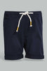 Redtag-Blue-And-Navy-T-Shirt-And-Short-Casual-Set-(2-Pack)-Sets-Infant-Boys-3 to 24 Months