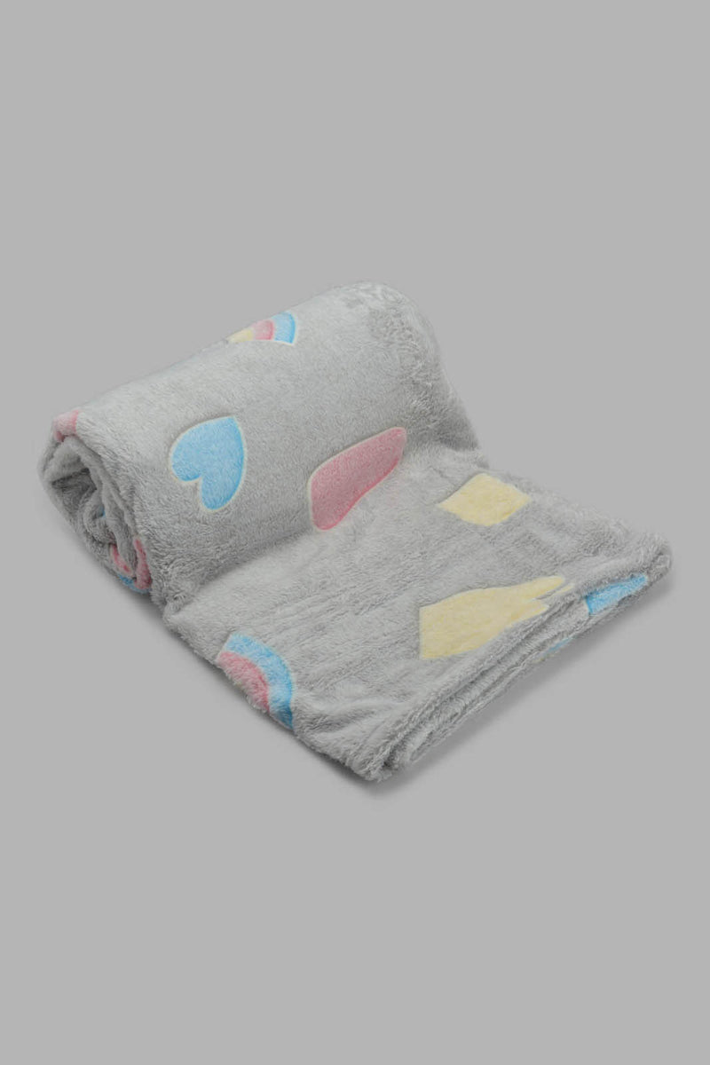 Redtag-White-Rainbow-Glow-In-The-Dark-Kids-Blanket-Category:Blankets,-Colour:Yellow,-Filter:Home-Bedroom,-HMW-BED-Blankets,-New-In,-New-In-HMW-BED,-Non-Sale,-S22C,-Section:Homewares-Home-Bedroom-