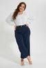 Redtag-Navy-Buckle-Detail-Wide-Leg-Trouser-Culottes-Women's-