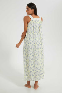 Redtag-Yellow-Floral-Printed-Nightgown-Nightgowns-Women's-