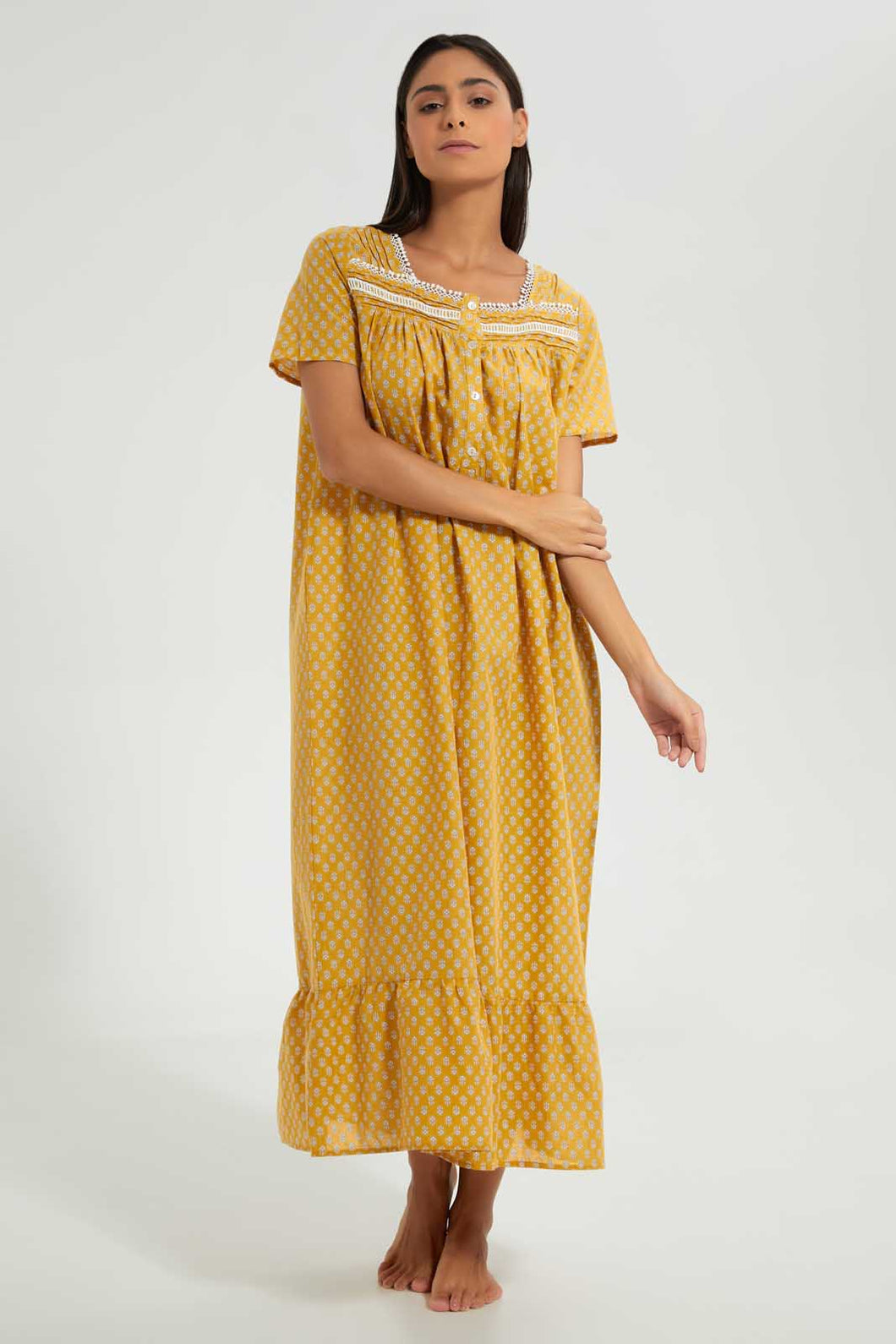 Redtag-Ivory-Printed-Nightgown-Nightgowns-Women's-