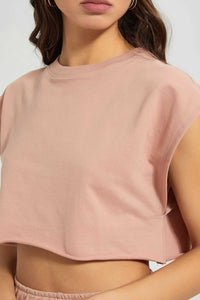 Redtag-Beige-Boxy-Loop-Back-Top-Loungewear-Women's-