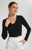 Redtag-Black-V-Neck-Pullover-Tops-Women's-