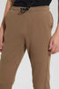 Redtag-Dark-Beige-Biker-Knee-Active-Pant-Joggers-Senior-Boys-9 to 14 Years