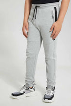 Load image into Gallery viewer, Redtag-Grey-Bsr-Heat-Seal-Zip-Active-Pant-Joggers-Senior-Boys-9 to 14 Years
