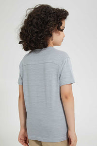 Redtag-Blue-Pkt-Henley-Henley-T-Shirts-Boys-2 to 8 Years
