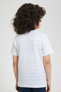 Redtag-White-Pkt-Henley-Henley-T-Shirts-Boys-2 to 8 Years