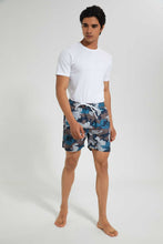 تنزيل الصورة على معرض الصور، Redtag-Blue-Camo-Print-Swim-Short-Swimwear--
