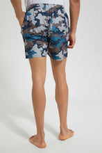 تنزيل الصورة على معرض الصور، Redtag-Blue-Camo-Print-Swim-Short-Swimwear--
