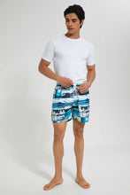 تنزيل الصورة على معرض الصور، Redtag-White-Photo-Print-Swim-Short-Swimwear--
