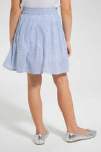 Load image into Gallery viewer, Redtag-Blue-Striped-Pleated-Skirt-Skirts-Girls-2 to 8 Years
