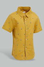 تنزيل الصورة على معرض الصور، Redtag-White-And-Mustard-Linen-2-Pack-Ss-Shirt-Casual-Shirts-Infant-Boys-3 to 24 Months
