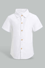 تنزيل الصورة على معرض الصور، Redtag-White-And-Mustard-Linen-2-Pack-Ss-Shirt-Casual-Shirts-Infant-Boys-3 to 24 Months
