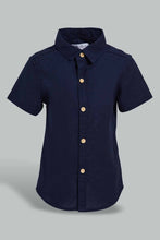 تنزيل الصورة على معرض الصور، Redtag-Navy-And-Beige-Linen-2-Pack-Ss-Shirt-Casual-Shirts-Infant-Boys-3 to 24 Months
