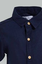 تنزيل الصورة على معرض الصور، Redtag-Navy-And-Beige-Linen-2-Pack-Ss-Shirt-Casual-Shirts-Infant-Boys-3 to 24 Months
