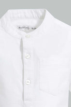 Load image into Gallery viewer, Redtag-White-Dobby-Short-Sleeve-Mandarin-Shirt-Casual-Shirts-Infant-Boys-3 to 24 Months
