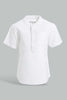 Redtag-White-Dobby-Short-Sleeve-Mandarin-Shirt-Casual-Shirts-Infant-Boys-3 to 24 Months