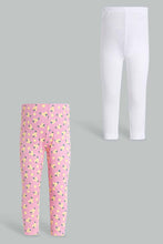 Load image into Gallery viewer, Pink And White Legging For Infant Girls (2 Piece)
