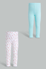 Load image into Gallery viewer, Blue And White Legging Set For Baby Girls (2 Piece)
