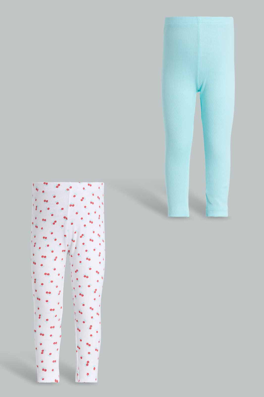 Blue And White Legging Set For Baby Girls (2 Piece)