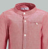 Redtag-Pink-Solid-Mandarin-Ls-Shirt-With-Roll-Up-Casual-Shirts-Infant-Boys-3 to 24 Months