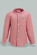 تنزيل الصورة على معرض الصور، Redtag-Pink-Solid-Mandarin-Ls-Shirt-With-Roll-Up-Casual-Shirts-Infant-Boys-3 to 24 Months
