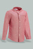 Redtag-Pink-Solid-Mandarin-Ls-Shirt-With-Roll-Up-Casual-Shirts-Infant-Boys-3 to 24 Months