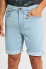 Redtag-Light-Wash-5-Pocket-Knit-Denim-Short-Category:Shorts,-Colour:Light-Wash,-Filter:Men's-Clothing,-Men-Shorts,-New-In,-New-In-Men,-Non-Sale,-S22D,-Section:Men-Men's-