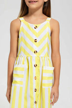 Load image into Gallery viewer, Redtag-Yellow-Stripped-Shirt-Dress-Dresses-Girls-2 to 8 Years
