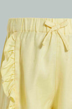 تنزيل الصورة على معرض الصور، Redtag-Yellow-Front-Frill-Short-Casual-Shorts-Infant-Girls-3 to 24 Months
