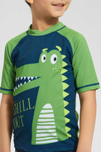 Load image into Gallery viewer, Redtag-Blue-Print-Swm-Rash-Vest-Graphic-T-Shirts-Boys-2 to 8 Years

