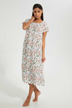 Load image into Gallery viewer, Redtag-Ivory-Floral-Printed-Nightgown-Nightgowns-Women&#39;s-
