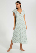 Load image into Gallery viewer, Redtag-Mint-Floral-Printed-Nightgown-Nightgowns-Women&#39;s-
