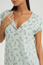 Load image into Gallery viewer, Redtag-Mint-Floral-Printed-Nightgown-Nightgowns-Women&#39;s-
