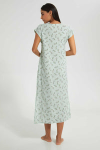 Redtag-Mint-Floral-Printed-Nightgown-Nightgowns-Women's-