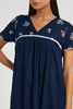 Redtag-Assorted-Plain-Nightgown-With-Embroidery-Nightgowns-Women's-