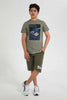 Redtag-Grey-Astronaut-Tee-Graphic-T-Shirts-Senior-Boys-9 to 14 Years