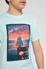 Redtag-Lt-Blue-Astronaut-Tee-Graphic-T-Shirts-Senior-Boys-9 to 14 Years