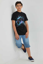 Load image into Gallery viewer, Redtag-Black-Bsr-Splatter-Gaming-Controller-T-Shirt-Graphic-T-Shirts-Senior-Boys-9 to 14 Years
