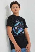 Load image into Gallery viewer, Redtag-Black-Bsr-Splatter-Gaming-Controller-T-Shirt-Graphic-T-Shirts-Senior-Boys-9 to 14 Years
