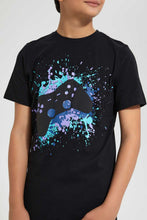 Load image into Gallery viewer, Redtag-Black-Bsr-Splatter-Gaming-Controller-T-Shirt-Graphic-T-Shirts-Senior-Boys-9 to 14 Years

