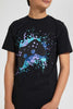 Redtag-Black-Bsr-Splatter-Gaming-Controller-T-Shirt-Graphic-T-Shirts-Senior-Boys-9 to 14 Years
