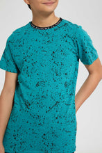 Load image into Gallery viewer, Redtag-Green-Bsr-Splatter-T-Shirt-Graphic-T-Shirts-Senior-Boys-9 to 14 Years
