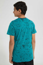 Load image into Gallery viewer, Redtag-Green-Bsr-Splatter-T-Shirt-Graphic-T-Shirts-Senior-Boys-9 to 14 Years
