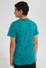 Redtag-Green-Bsr-Splatter-T-Shirt-Graphic-T-Shirts-Senior-Boys-9 to 14 Years