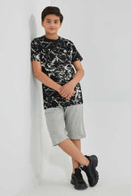 Load image into Gallery viewer, Redtag-Black-Marble-T-Shirt-Graphic-T-Shirts-Senior-Boys-9 to 14 Years
