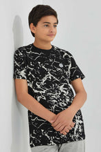 Load image into Gallery viewer, Redtag-Black-Marble-T-Shirt-Graphic-T-Shirts-Senior-Boys-9 to 14 Years
