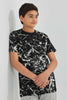 Redtag-Black-Marble-T-Shirt-Graphic-T-Shirts-Senior-Boys-9 to 14 Years